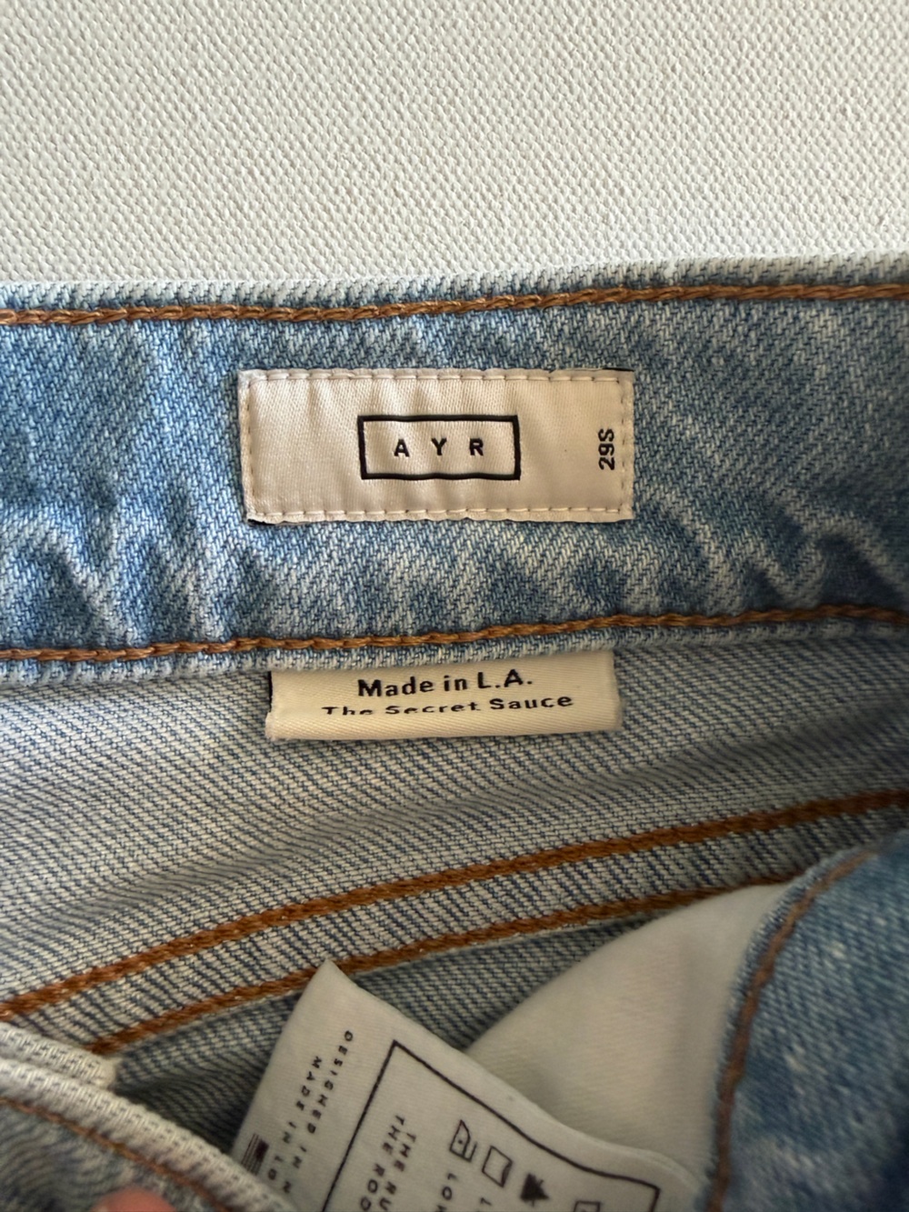 AYR The Secret Sauce Jeans Heirloom Light Blue Wash 29S Relaxed Straight Denim - Picture 14 of 14